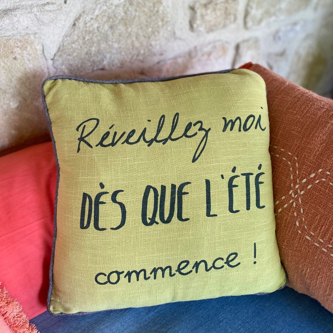 coussin vert anis